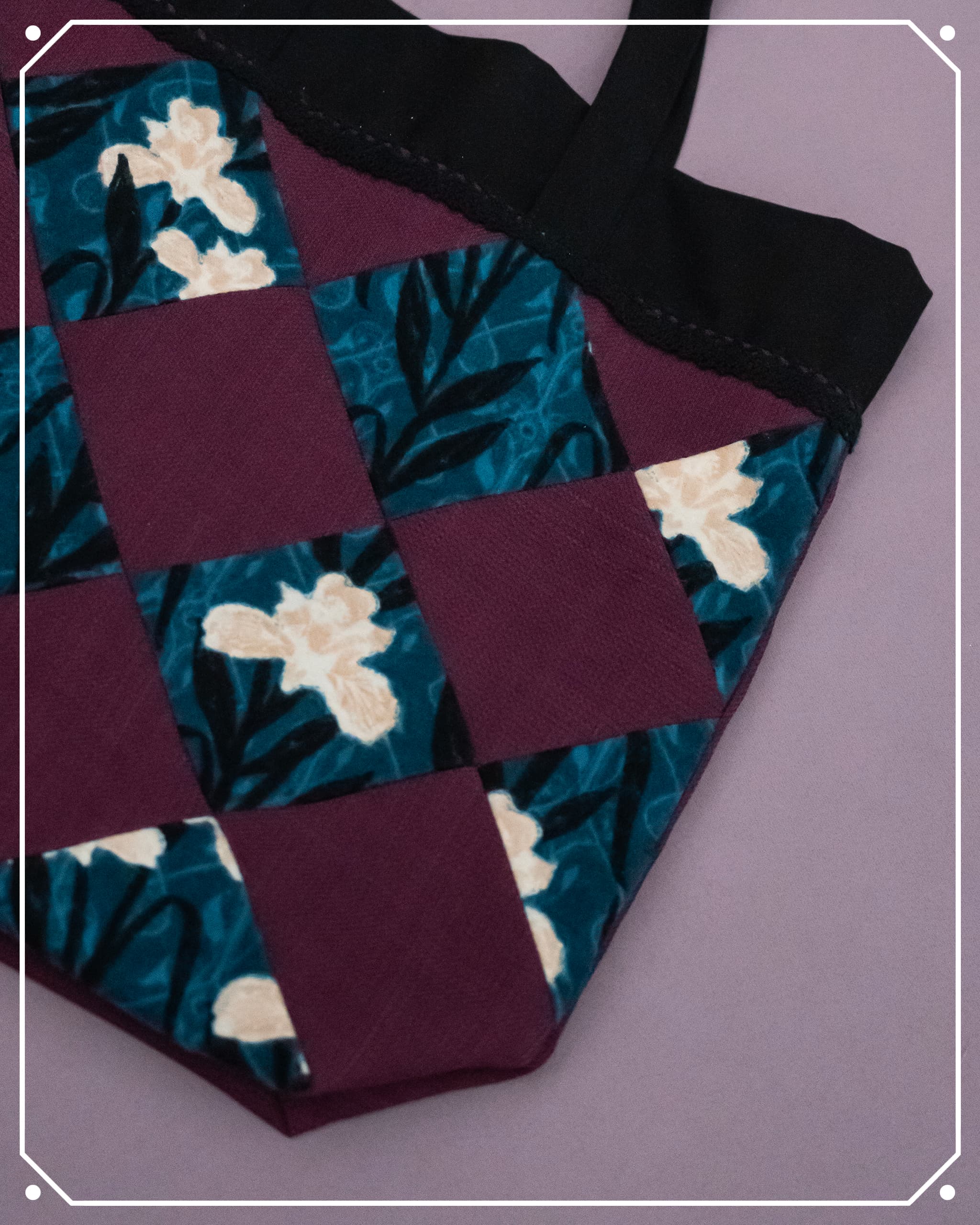 Cemetery Iris Contrast Fabric Tote Bag