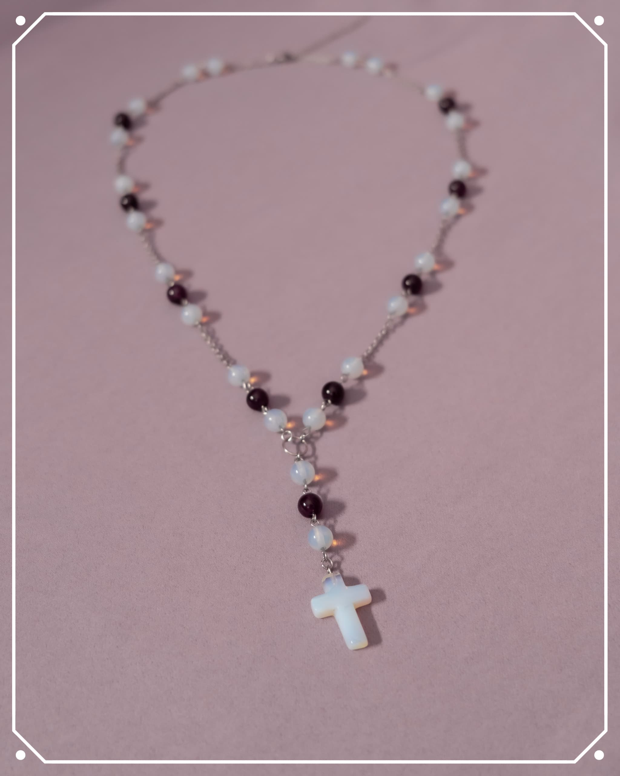 Cemetery Iris Rosary-Style Necklace