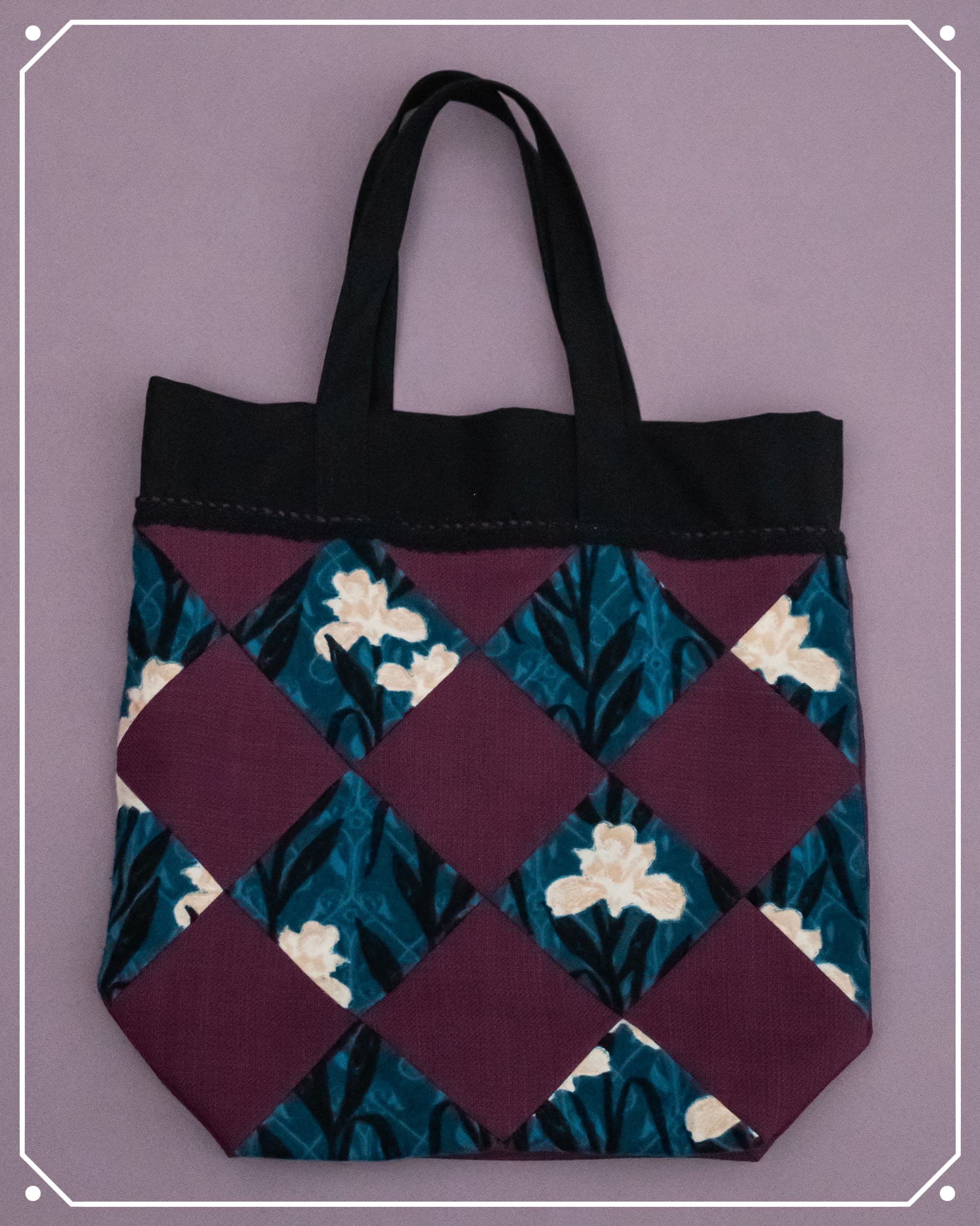 Cemetery Iris Contrast Fabric Tote Bag