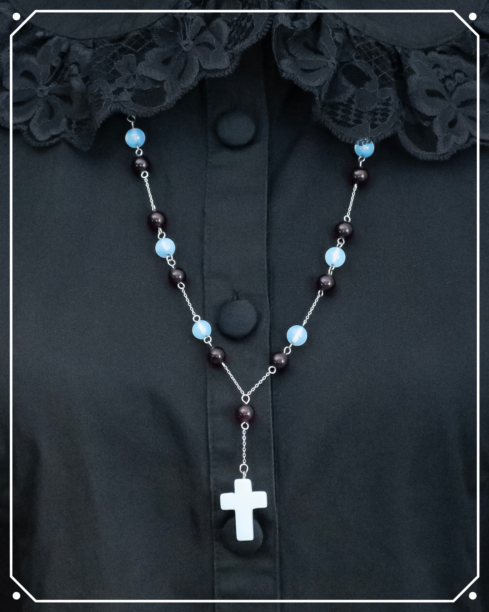 Cemetery Iris Rosary-Style Necklace