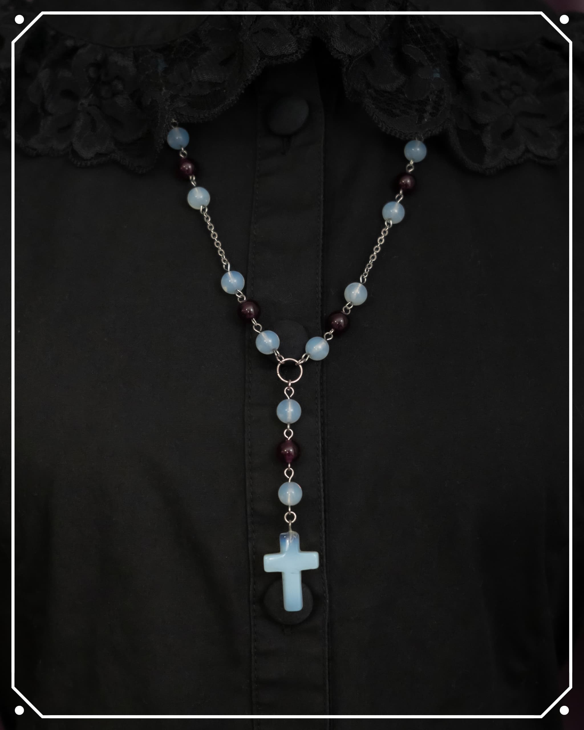 Cemetery Iris Rosary-Style Necklace