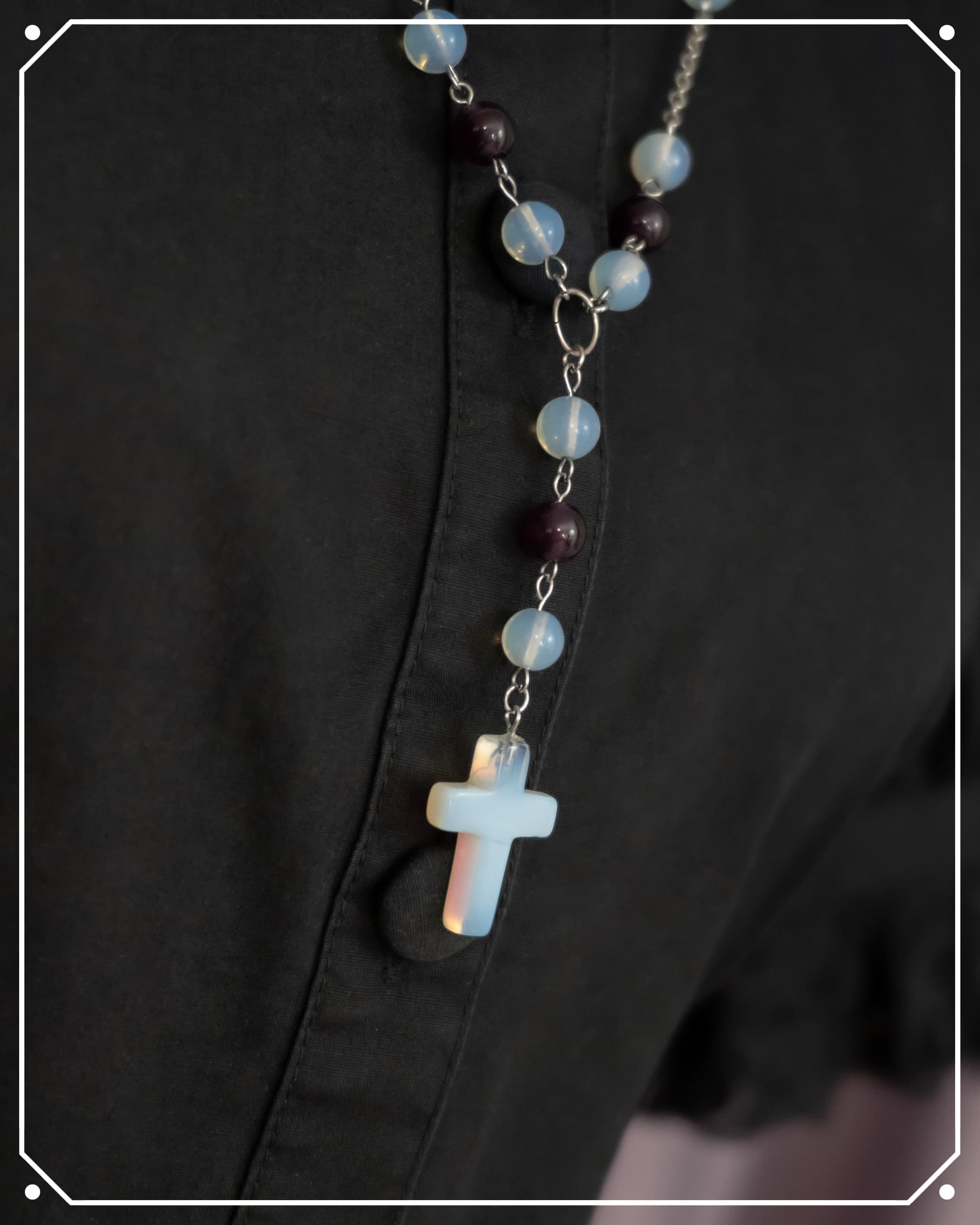Cemetery Iris Rosary-Style Necklace