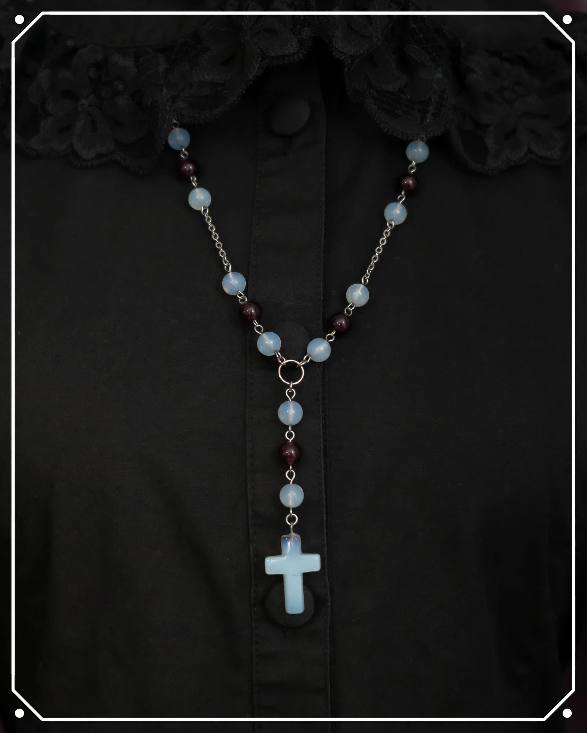 Cemetery Iris Rosary-Style Necklace
